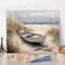 Paint by Numbers Kit for Adults Beach and Boat Adult Paint by Number with Brushes Watercolor Painting Oil Paint by Numbers DIY Acrylic Painting Wooden Ship Art Crafts for Home 16x20 in